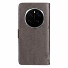 For Honor Magic7 Pro Tree & Cat Embossed Pattern Flip Leather Phone Case(Grey) - 3