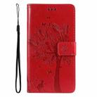 For Honor Magic7 Pro Tree & Cat Embossed Pattern Flip Leather Phone Case(Red) - 2