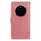 For Honor Magic7 Tree & Cat Embossed Pattern Flip Leather Phone Case(Pink) - 3