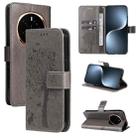 For Honor Magic7 Tree & Cat Embossed Pattern Flip Leather Phone Case(Grey) - 1