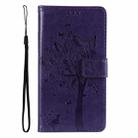 For Honor Magic7 Tree & Cat Embossed Pattern Flip Leather Phone Case(Purple) - 2