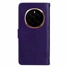 For Honor Magic7 Tree & Cat Embossed Pattern Flip Leather Phone Case(Purple) - 3