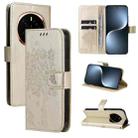 For Honor Magic7 Tree & Cat Embossed Pattern Flip Leather Phone Case(Gold) - 1