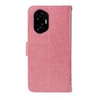 For Honor 300 Tree & Cat Embossed Pattern Flip Leather Phone Case(Pink) - 3