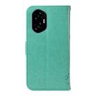 For Honor 300 Tree & Cat Embossed Pattern Flip Leather Phone Case(Green) - 3