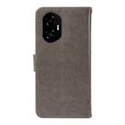 For Honor 300 Tree & Cat Embossed Pattern Flip Leather Phone Case(Grey) - 3
