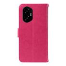 For Honor 300 Tree & Cat Embossed Pattern Flip Leather Phone Case(Rose Red) - 3