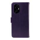 For Honor 300 Tree & Cat Embossed Pattern Flip Leather Phone Case(Purple) - 3