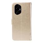 For Honor 300 Tree & Cat Embossed Pattern Flip Leather Phone Case(Gold) - 3