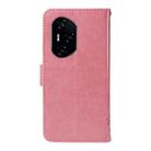 For Honor 300 Pro / 300 Ultra Tree & Cat Embossed Pattern Flip Leather Phone Case(Pink) - 3