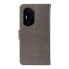 For Honor 300 Pro / 300 Ultra Tree & Cat Embossed Pattern Flip Leather Phone Case(Grey) - 3