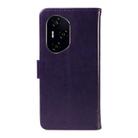 For Honor 300 Pro / 300 Ultra Tree & Cat Embossed Pattern Flip Leather Phone Case(Purple) - 3