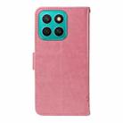 For Honor X8C 4G Global Tree & Cat Embossed Pattern Flip Leather Phone Case(Pink) - 3