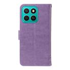 For Honor X8C 4G Global Tree & Cat Embossed Pattern Flip Leather Phone Case(Light Purple) - 3