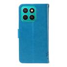 For Honor X8C 4G Global Tree & Cat Embossed Pattern Flip Leather Phone Case(Blue) - 3