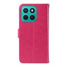 For Honor X8C 4G Global Tree & Cat Embossed Pattern Flip Leather Phone Case(Rose Red) - 3