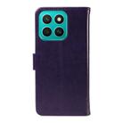 For Honor X8C 4G Global Tree & Cat Embossed Pattern Flip Leather Phone Case(Purple) - 3