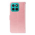 For Honor X8C 4G Global Tree & Cat Embossed Pattern Flip Leather Phone Case(Rose Gold) - 3