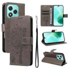 For Honor 400 Lite Tree & Cat Embossed Pattern Flip Leather Phone Case(Grey) - 1