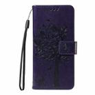 For Honor 400 Lite Tree & Cat Embossed Pattern Flip Leather Phone Case(Purple) - 2