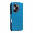 For Honor 400 Pro Global 160.8mm Tree & Cat Embossed Pattern Flip Leather Phone Case(Blue) - 3