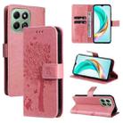 For For Honor X6c / X6b / X6a / X5b Tree & Cat Embossed Pattern Flip Leather Phone Case(Pink) - 1