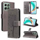 For For Honor X6c / X6b / X6a / X5b Tree & Cat Embossed Pattern Flip Leather Phone Case(Grey) - 1