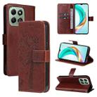 For For Honor X6c / X6b / X6a / X5b Tree & Cat Embossed Pattern Flip Leather Phone Case(Coffee) - 1