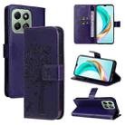For For Honor X6c / X6b / X6a / X5b Tree & Cat Embossed Pattern Flip Leather Phone Case(Purple) - 1