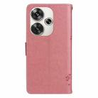 For Xiaomi Poco F6 Tree & Cat Embossed Pattern Flip Leather Phone Case(Pink) - 3