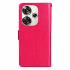 For Xiaomi Poco F6 Tree & Cat Embossed Pattern Flip Leather Phone Case(Rose Red) - 3