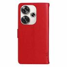 For Xiaomi Poco F6 Tree & Cat Embossed Pattern Flip Leather Phone Case(Red) - 3