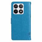 For Xiaomi 14T Pro Tree & Cat Embossed Pattern Flip Leather Phone Case(Blue) - 3