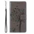 For Xiaomi 14T Pro Tree & Cat Embossed Pattern Flip Leather Phone Case(Grey) - 2