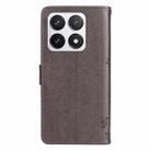 For Xiaomi 14T Pro Tree & Cat Embossed Pattern Flip Leather Phone Case(Grey) - 3