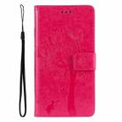 For Xiaomi 14T Pro Tree & Cat Embossed Pattern Flip Leather Phone Case(Rose Red) - 2