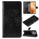 For Xiaomi 14T Pro Tree & Cat Embossed Pattern Flip Leather Phone Case(Black) - 1