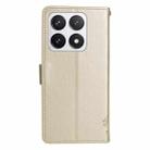 For Xiaomi 14T Pro Tree & Cat Embossed Pattern Flip Leather Phone Case(Gold) - 3