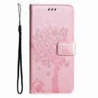 For Xiaomi 14T Pro Tree & Cat Embossed Pattern Flip Leather Phone Case(Rose Gold) - 2