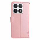 For Xiaomi 14T Pro Tree & Cat Embossed Pattern Flip Leather Phone Case(Rose Gold) - 3