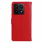 For Xiaomi 14T Tree & Cat Embossed Pattern Flip Leather Phone Case(Red) - 3