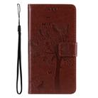 For Xiaomi 14T Tree & Cat Embossed Pattern Flip Leather Phone Case(Coffee) - 2