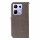 For Xiaomi Poco M6 Pro 4G Global Tree & Cat Embossed Pattern Flip Leather Phone Case(Grey) - 3
