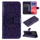 For Motorola Edge 50 Pro Embossed Sunflower Pattern Flip Leather Phone Case(Purple) - 1