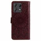 For Motorola Edge 50 Pro Embossed Sunflower Pattern Flip Leather Phone Case(Brown) - 3