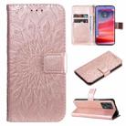 For Motorola Edge 50 Pro Embossed Sunflower Pattern Flip Leather Phone Case(Rose Gold) - 1