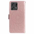 For Motorola Edge 50 Pro Embossed Sunflower Pattern Flip Leather Phone Case(Rose Gold) - 3