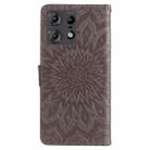 For Motorola Edge 50 Pro Embossed Sunflower Pattern Flip Leather Phone Case(Grey) - 3