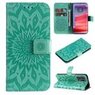 For Motorola Edge 50 Pro Embossed Sunflower Pattern Flip Leather Phone Case(Green) - 1