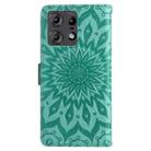 For Motorola Edge 50 Pro Embossed Sunflower Pattern Flip Leather Phone Case(Green) - 3